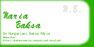 maria baksa business card